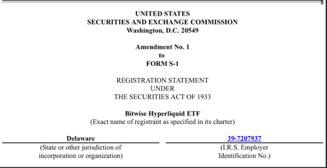BitwiseΪ��Hyperliquid ETF�ύ�޶��ļ����򼴽�����